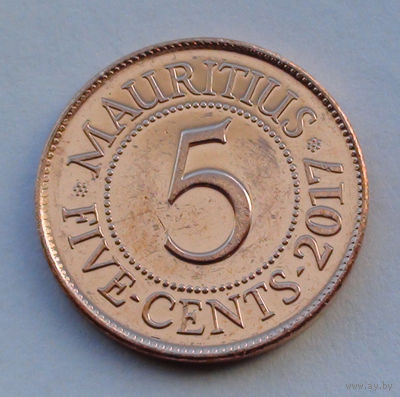 Маврикий 5 центов. 2017