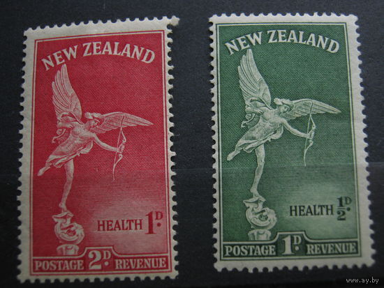 Марки - Новая Зеландия, ангелы с луками - культура, искусство, скульптура