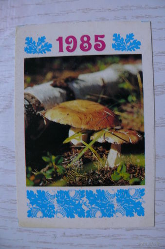 Календарик, 1985, Грибы.