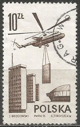 Польша. Авиа. Транспортный вертол1т Mi 6. 1976г. Mi#2428.