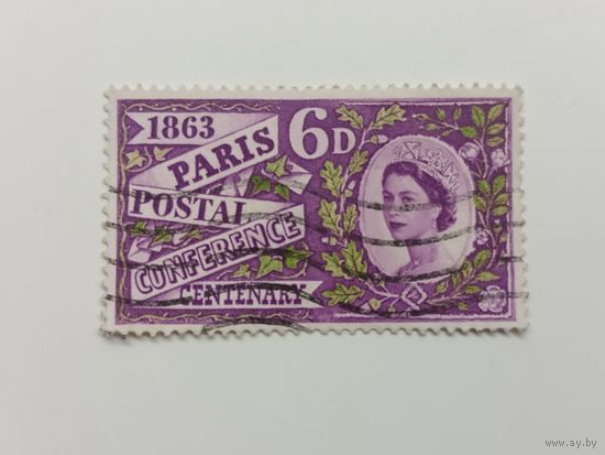 Великобритания 1963. 100 лет со дня проведения Первой Международной почтовой конференции, Париж. Полная серия