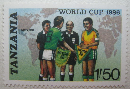 Танзания марка 1986 г. Чемпионат мира по футболу в Мексике
