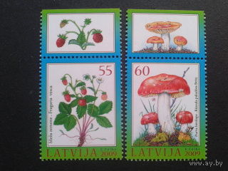 Латвия 2008 грибы и ягоды полная серия