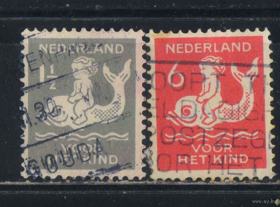 Нидерланды 1929 Вып Для детей Ребёнок на дельфине #229,231