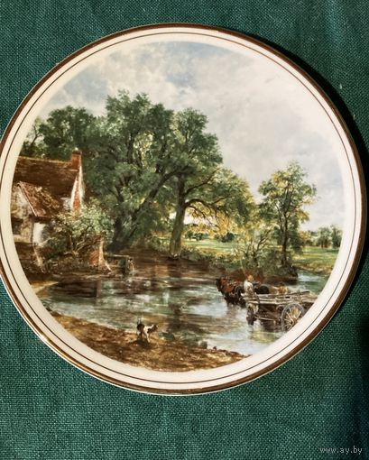 Тарелка коллекционная Деревня Река Англия винтаж без МЦ