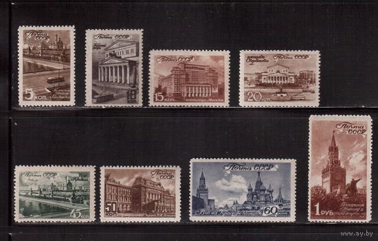 СССР-1946, (Заг.980-987),  * (1 м - ** ), Виды Москвы