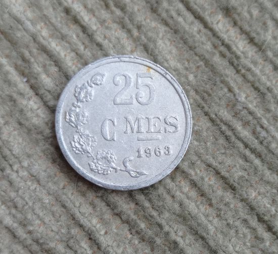 Werty71 Люксембург 25 сантимов 1963