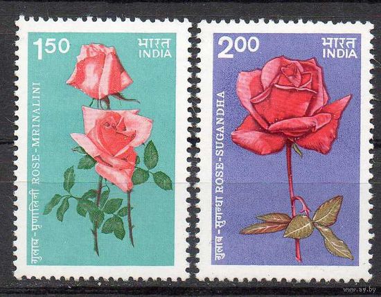 Флора Розы Индия 1984 год чистая серия из 2-х марок