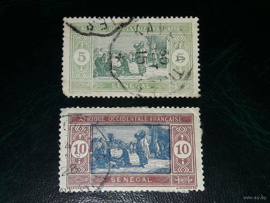Французский Сенегал 1914 Стандарт. Рынок. 2 марки