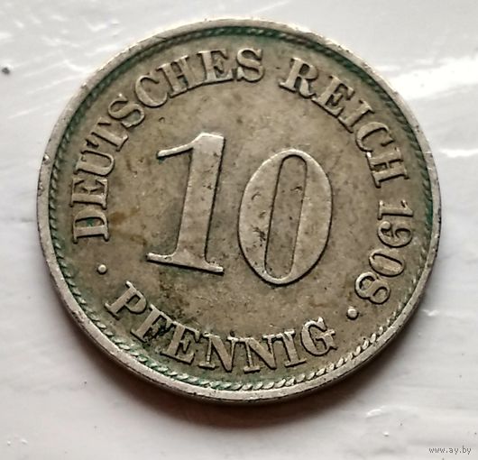 Германия 10 пфеннигов, 1908 A - Берлин 2-1-35