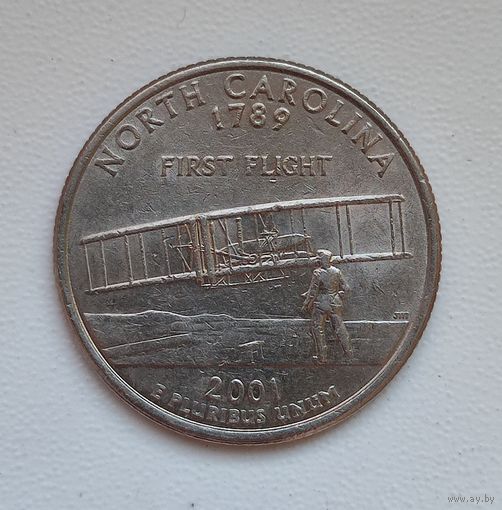 США 25 центов 2001 г. Северная Каролина D #104