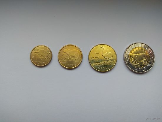 Уругвай. 2011-2012 года. Набор из 4 монет - 1, 2, 5, 10 песо. UNC