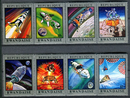 Руанда - 1970г. - Аполлон - 13. Космос - полная серия, MNH [Mi 414-421] - 8 марок