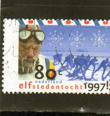 Нидерланды.Ми-1606. Спорт. Коньковый марафон.Серия: Elfstedentocht (коньки).1997.