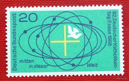Германия. ФРГ. Немецкий католический день в Эссене ( 1 марка ) 1968 года.