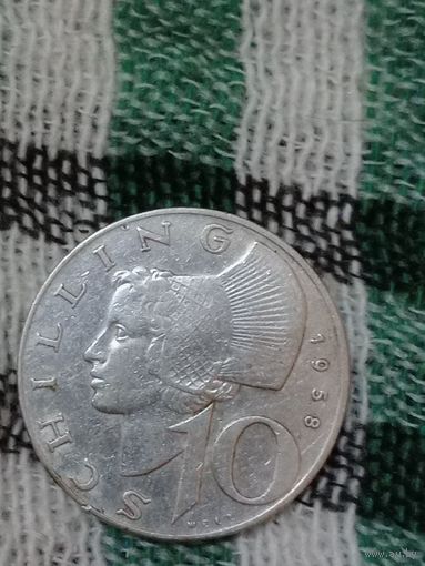 Австрия 10 шиллингов серебро 1958