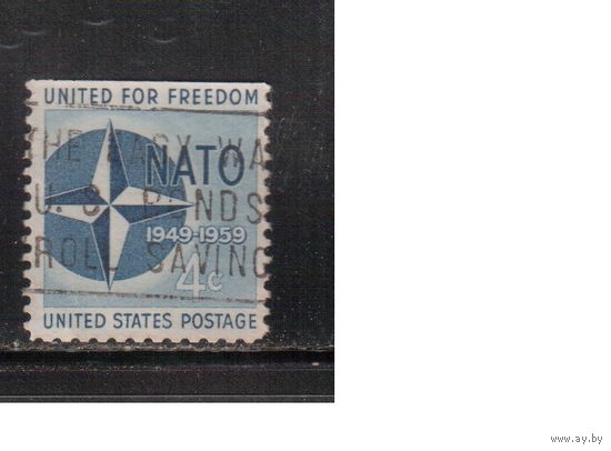 США-1959, (Мих.750) , гаш., НАТО (одиночка)