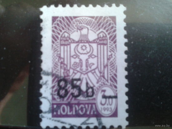 Молдова 2007 Стандарт, герб Надпечатка 85 бани