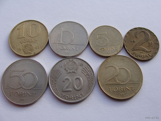 Венгрия. набор 7 монет  1983 - 2001 год