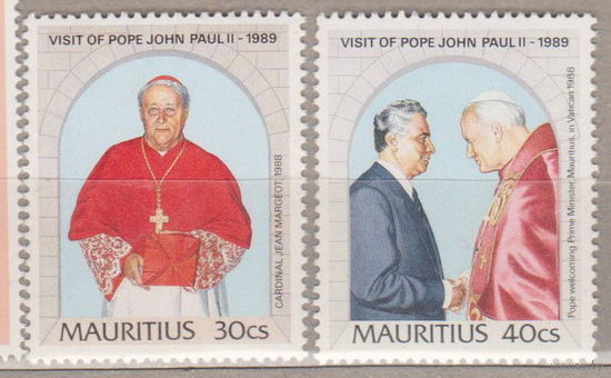 Маврикий 1989 год  лот 16 Религия Известные личности Визит Папы Римского Иоанна Павла II ЧИСТАЯ