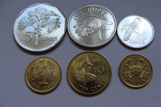 Сейшельские острова. набор 6 монет 2004-2010 год  "Фауна"