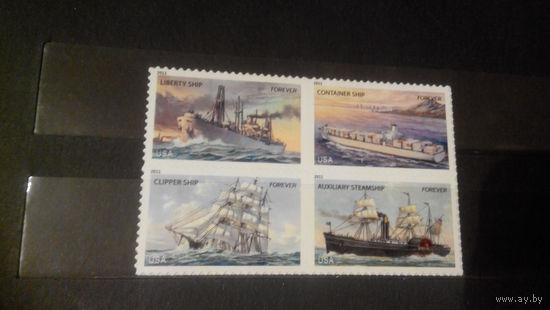 Транспорт, корабли, парусники, морской флот, марки, США, 2011