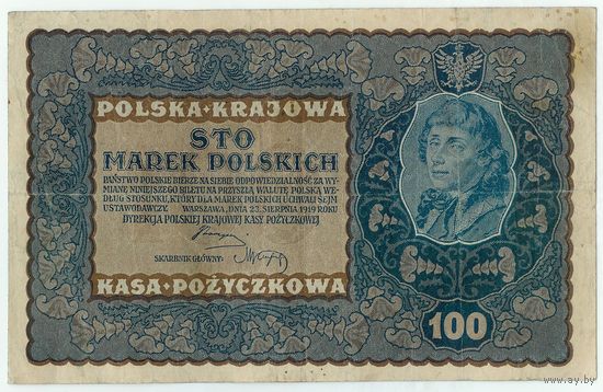 Польша, 100 марок польских 1919 год.