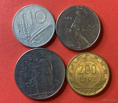 Италия, 4 разные монетки