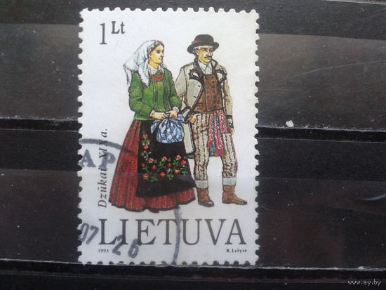 Литва 1993 Народный костюм, концевая