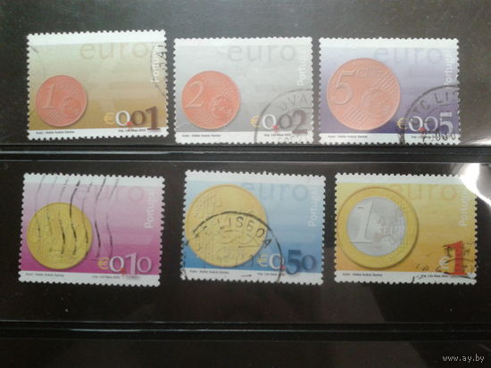 Португалия 2002 Монеты, переход на евро-валюту Михель-4,2 евро гаш