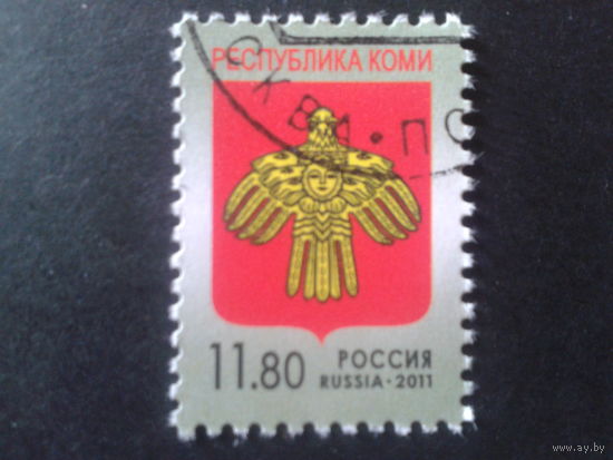Россия 2011 герб Коми Mi-1,4 евро гаш.