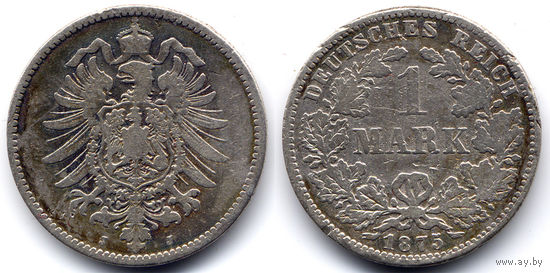1 марка 1875 J, Германия, Гамбург