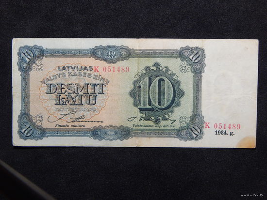 Латвия 10 латов 1934г.