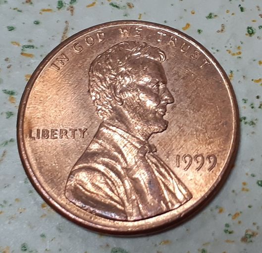 США 1 цент, 1999 Lincoln Cent Без отметки монетного двора (15-9-3)