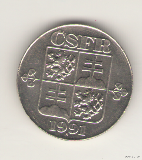 2 кроны 1991 г. Чехо-Словакия.
