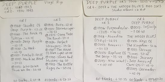 CD MP3 DEEP PURPLE - 4 CD - Vinyl Rip (оцифровки с винила) + The MOODY BLUES 1991 - 2003 (CD Rip)
