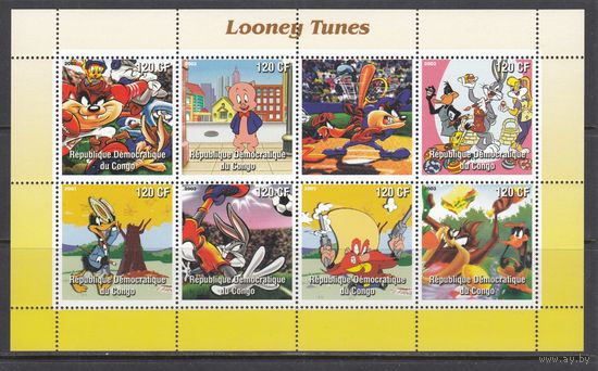 Looney Tunes Безумные Мелодии Мультфильм Мультипликация Кино 2003 Конго MNH полная серия 8 м зуб