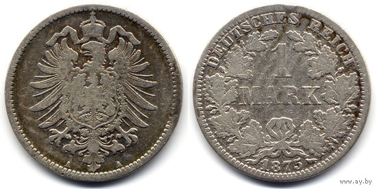 1 марка 1875 A, Германия, Берлин