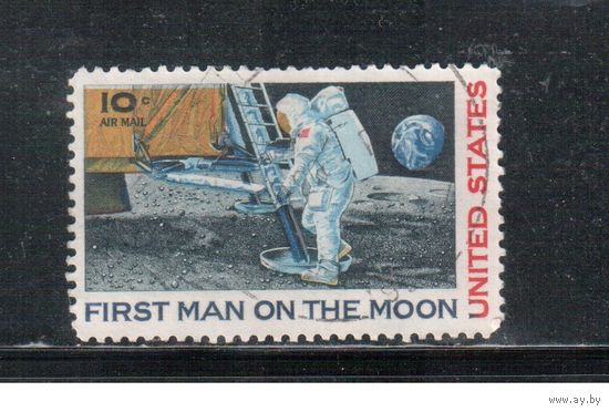 США-1969, (Мих.990) , гаш. , Космос, Луна (одиночка)