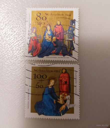 Германия 1994. Рождество. Новый год (серия из 2 марок)