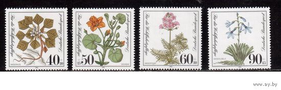 Германия(ФРГ)-1981,(Мих.1108-1111), **, Флора, Цветы