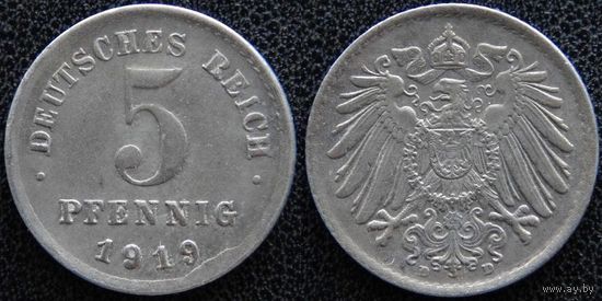 YS: Германия, 5 пфеннигов 1919D, KM# 19 (1)
