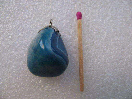 Кулон из голубого агата. натуральный камень