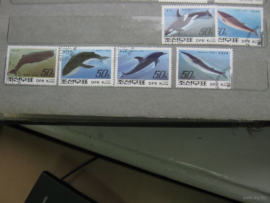 Марки - Корея фауна киты жители моря 1992