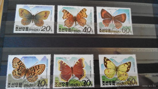 Марки фауна насекомые бабочки Корея
