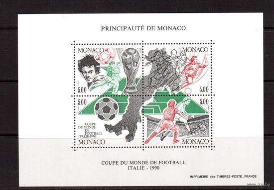 Монако-1990, (Мих.Бл.48)  **  , Спорт, ЧМ по футболу