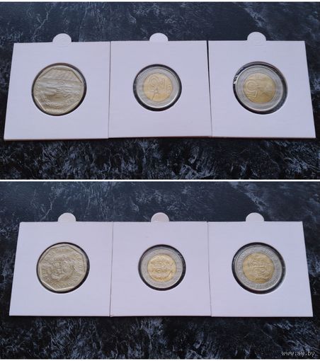 Распродажа с 1 рубля!!! Перу 3 монеты (1, 2, 5 новых солей) 2009 г. UNC