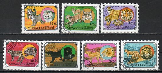 Дикие кошачьи Монголия 1979 год серия из 7 марок
