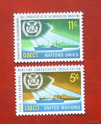 США. Нью-Йорк. ООН. Корабли. ( 2 марки ) 1964 года. 7-6.