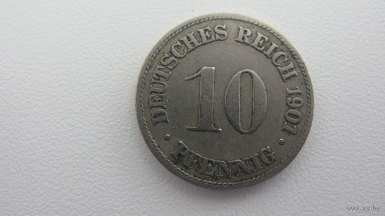 Германия 10 пфеннигов 1901 D  ( ОЧЕНЬ редкий монетный двор )
